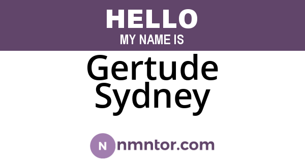 Gertude Sydney