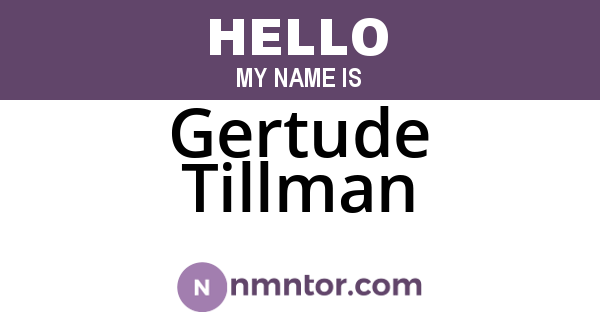 Gertude Tillman