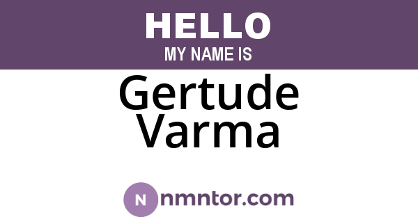 Gertude Varma