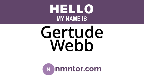 Gertude Webb