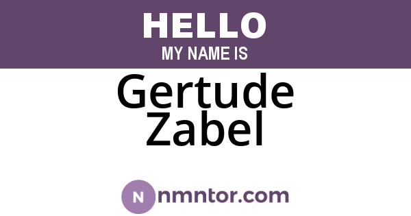 Gertude Zabel
