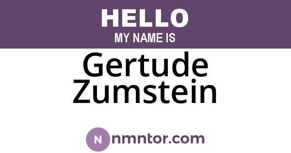 Gertude Zumstein
