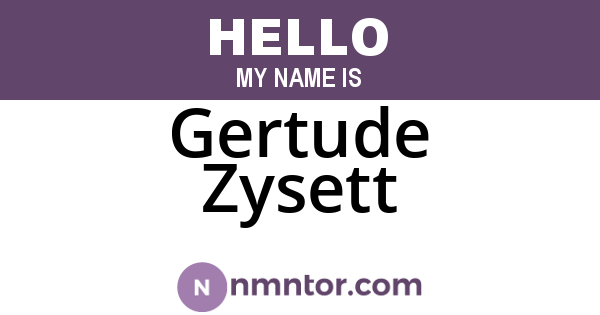 Gertude Zysett