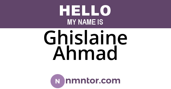 Ghislaine Ahmad