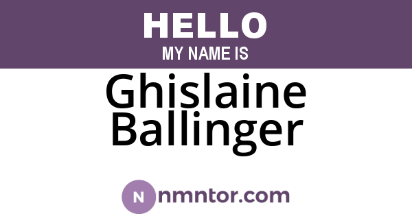 Ghislaine Ballinger