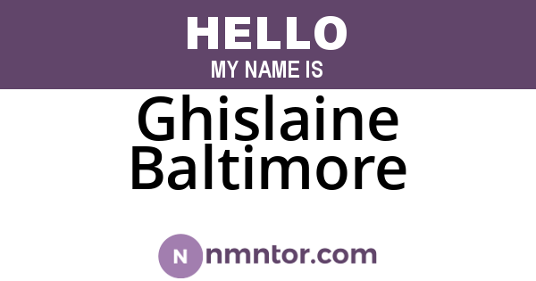 Ghislaine Baltimore