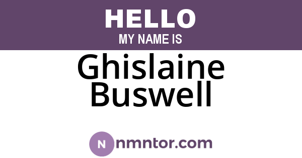 Ghislaine Buswell