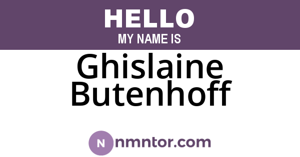 Ghislaine Butenhoff