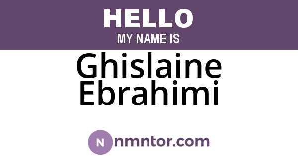 Ghislaine Ebrahimi