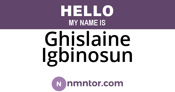 Ghislaine Igbinosun