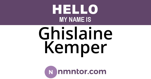 Ghislaine Kemper