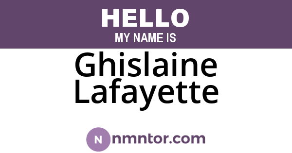 Ghislaine Lafayette