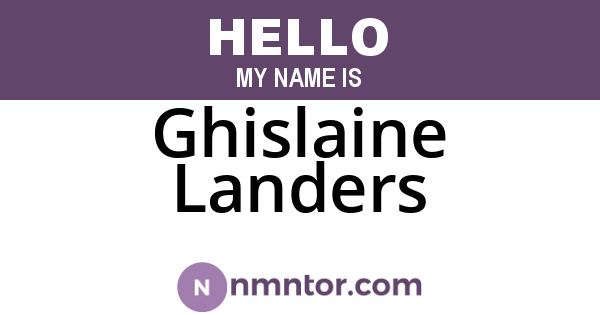 Ghislaine Landers