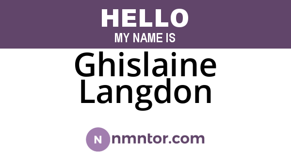 Ghislaine Langdon