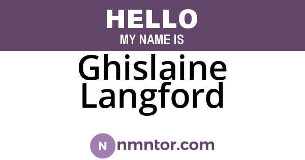 Ghislaine Langford
