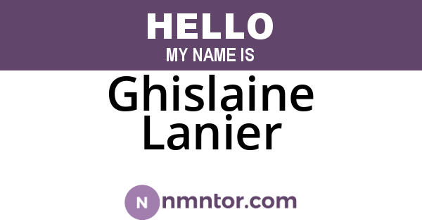 Ghislaine Lanier