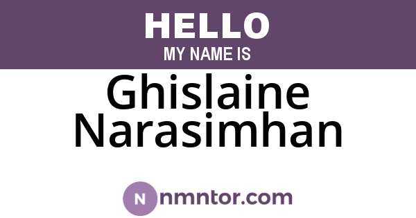 Ghislaine Narasimhan