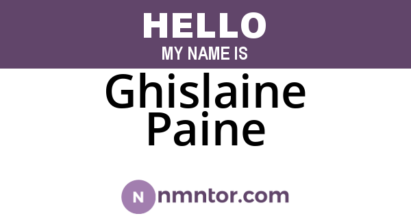 Ghislaine Paine