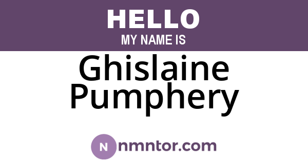 Ghislaine Pumphery