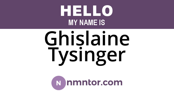 Ghislaine Tysinger