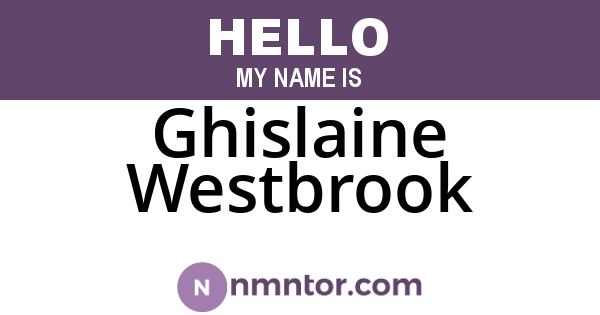 Ghislaine Westbrook