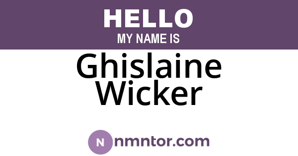Ghislaine Wicker