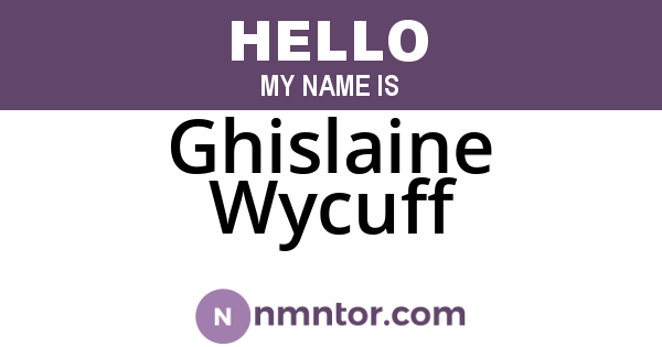 Ghislaine Wycuff