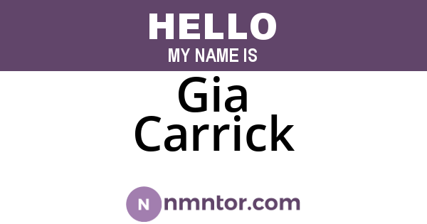 Gia Carrick