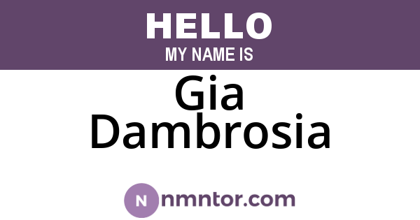 Gia Dambrosia