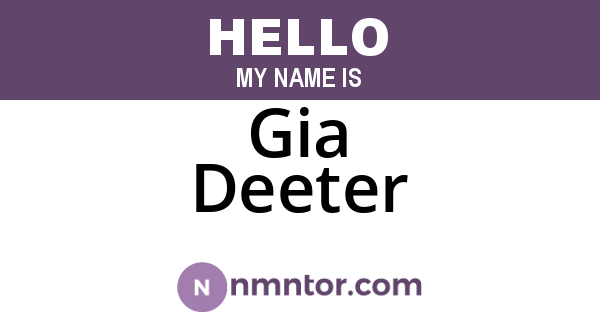 Gia Deeter