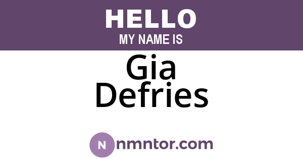 Gia Defries