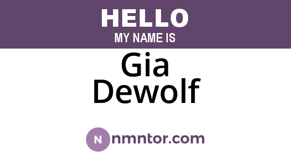 Gia Dewolf