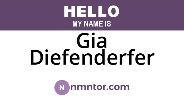 Gia Diefenderfer