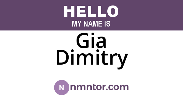 Gia Dimitry