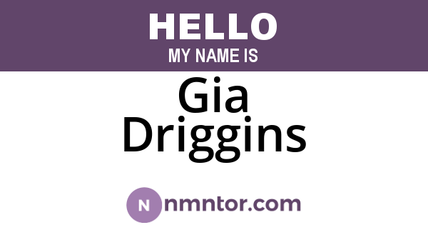 Gia Driggins