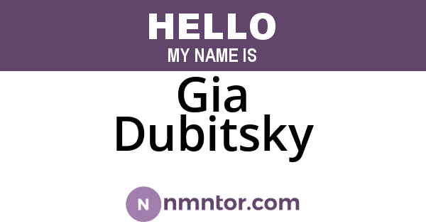 Gia Dubitsky