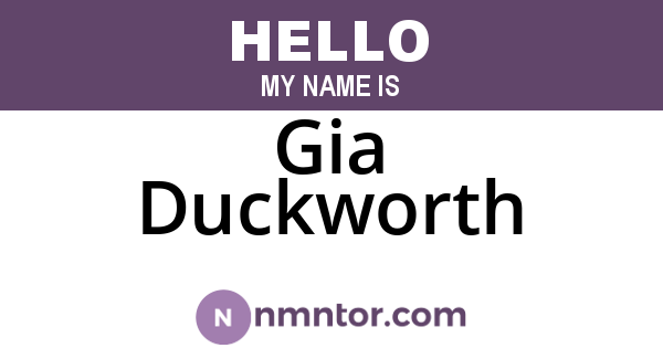 Gia Duckworth