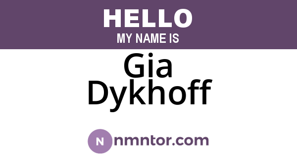 Gia Dykhoff