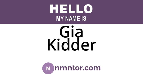 Gia Kidder