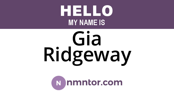 Gia Ridgeway