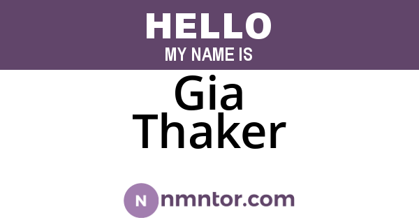 Gia Thaker