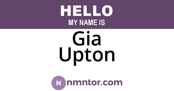 Gia Upton