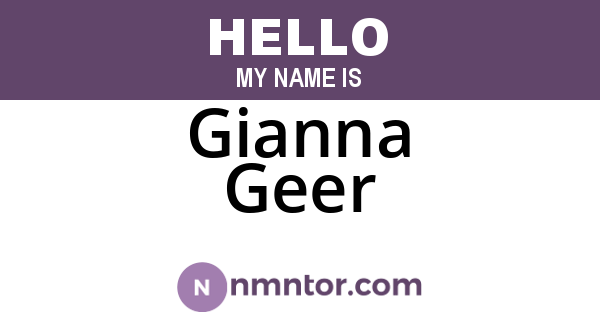 Gianna Geer