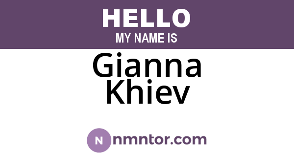 Gianna Khiev