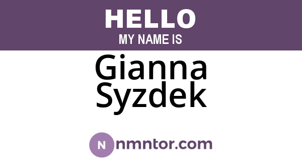 Gianna Syzdek