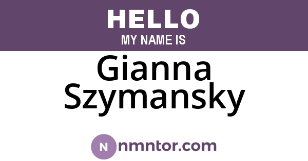 Gianna Szymansky