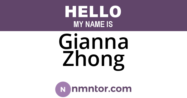 Gianna Zhong
