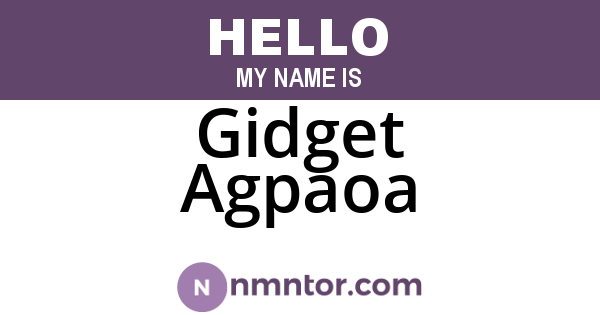 Gidget Agpaoa