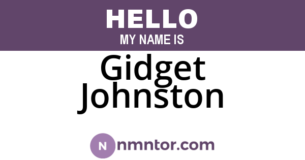 Gidget Johnston
