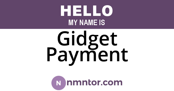 Gidget Payment